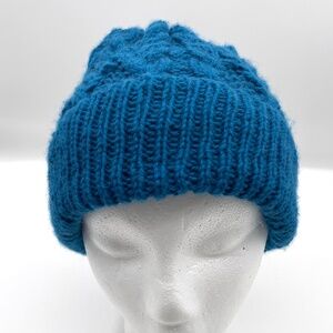 New Handmade Wool/acrylic Royal Blue Stocking Hat